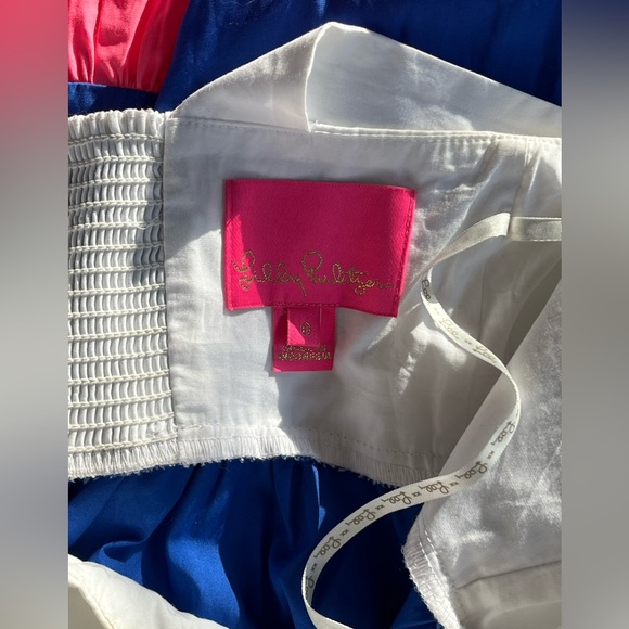 🌻NEW Lilly Pulitzer Anlee Colorblock Tiered Cotton Midi Dress - Picture 8 of 8